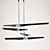 Sleek Black Ceiling Lamp: David Weeks Studio's Hennen Mobile 3D model small image 3