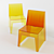 Colorful Trio of Chairs 3D model small image 1