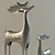 Elegant Hand-Hammered Silver Reindeer 3D model small image 2