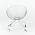 Transparent Poly-carbonate Chair with Chrome Steel Base and Wheels 3D model small image 1