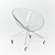 Transparent Poly-carbonate Chair with Chrome Steel Base and Wheels 3D model small image 2