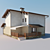 Modern Two-Storey House with Terrace and Garage 3D model small image 3