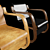 Vintage Alvar Aalto Chair42 3D model small image 2