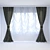 Elegant Centre Gathered Austrian Blind 3D model small image 1