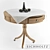 Round Oak Table with Perimeter Drawers 3D model small image 1