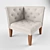 Uttermost Tahtesa Corner Chair - Elegant Ecru 3D model small image 1