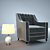 Elegant Renoir Occasional Chair 3D model small image 1