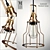 Rustic Brass Pendant Lamp 3D model small image 1