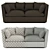 Elegant Linen Montani Salon Sofa 3D model small image 1