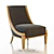 Elegant Art Deco Slipper Chair 3D model small image 1