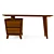 Modern Walnut Wood Desk 3D model small image 1