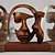 Wooden Dual-Face Statue 3D model small image 1