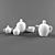 Elegant Porcelain Tea Set 3D model small image 1