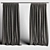 Elegant Gray Curtains 3D model small image 1