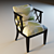 Elegantly Carved Wooden Chairs 3D model small image 1