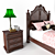 Classic Bed with Nightstand: Elegant and Spacious 3D model small image 2