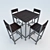 Essential Dining Set: Table & Chair 3D model small image 1