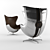Spitfire Chair: Sleek Aluminum and Leather Jump Seat 3D model small image 1