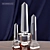 Elegant Crystal Obelisks Set 3D model small image 1