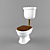 Retro White Floor Mount Toilet 3D model small image 1
