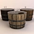 Rustic Wine Barrel Coffee Table 3D model small image 3