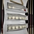 Art Deco Cue Rack - Elegant Chrome and Silver Finish 3D model small image 3