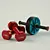 Home Fitness Equipment: Roller & Dumbbells 3D model small image 1