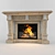 Classic Stone Fireplace 3D model small image 2