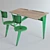 Vintage Prouvé School Desk 3D model small image 1