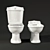 Victorian Style WC & Bidet 3D model small image 1