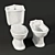 Victorian Style WC & Bidet 3D model small image 2