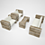 Swiss Chalet Log Furniture Set 3D model small image 1
