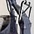 Gunmetal Leather Totes - Set of 2 3D model small image 2