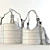 Gunmetal Leather Totes - Set of 2 3D model small image 3