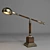 Adjustable Wooden and Metal Swing Arm Lamp 3D model small image 1