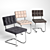 KARE Expo Square Chair: Cream, Graphite, Brown 3D model small image 1