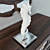 Elegant Porcelain Seahorse Sculpture 3D model small image 2