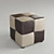 Multi-Color Ottoman with Leather Accents 3D model small image 1