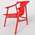 Modern Red MAGISTRETTI Chair 3D model small image 1