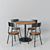 Modern Wood and Metal Dining Set 3D model small image 1