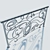 Elegant Art Nouveau Iron Railings 3D model small image 3