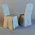 Neutral Fabric Chair Cover 3D model small image 1