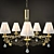 Golden Glow 5-Light Chandelier 3D model small image 1