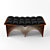 Wooden Bench with Leather Cushion 3D model small image 1