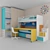 Convertible Cityline Bed with Desk 3D model small image 2