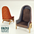 Bleu Nature Wingback Chair: Modern Elegance 3D model small image 1