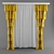 Modern Ruffled Shadow Curtains 3D model small image 1