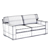 Modern Leather Sofa: Crate & Barrel Axis 2 3D model small image 3