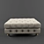 Vintage English Chesterfield Style Restored Ottoman 3D model small image 1
