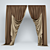 Symmetrical Curtain Set 3D model small image 1